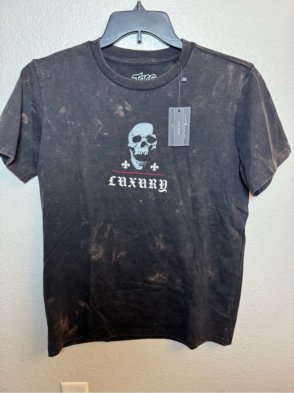 Taco Tuesday "Luxury" Skull Graphic Tee - Acid Wash Black (NWT)